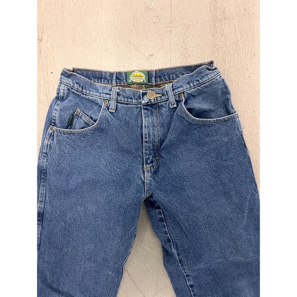 Cabela's Flannel-Lined Jeans Blue Denim Straight Cold-Weather Outdoor - 32x30 - Picture 5 of 13